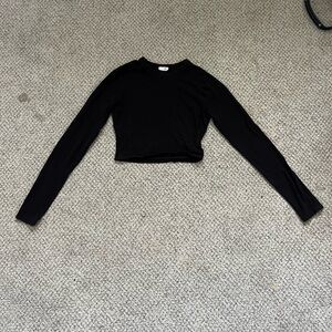 Cotton On Black Long Sleeve Crop Top